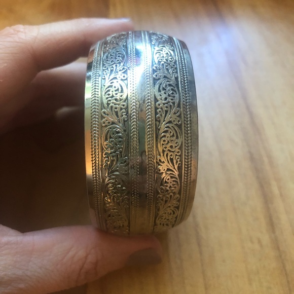 Silver cuff bangle - Picture 2 of 2